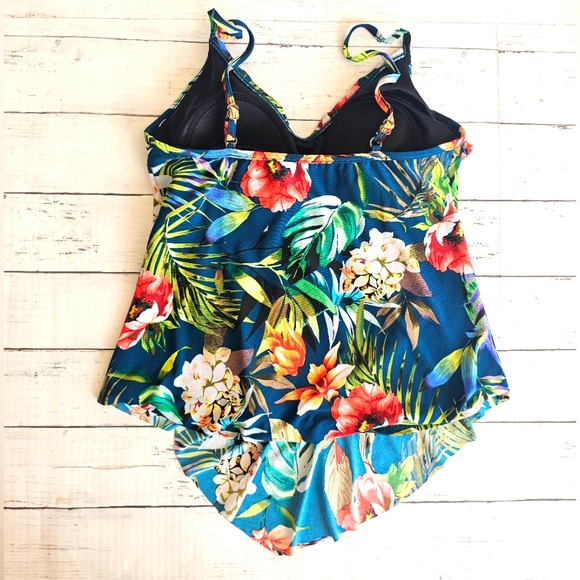 Magicsuit Serenity Rita Tankini Top Swimwear Ruffle Tropical Slimming Control - Picture 2 of 8